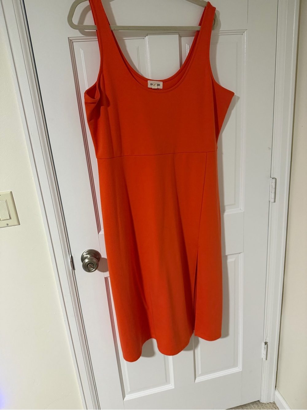 Sleeveless Midi Dress - Bright Orange